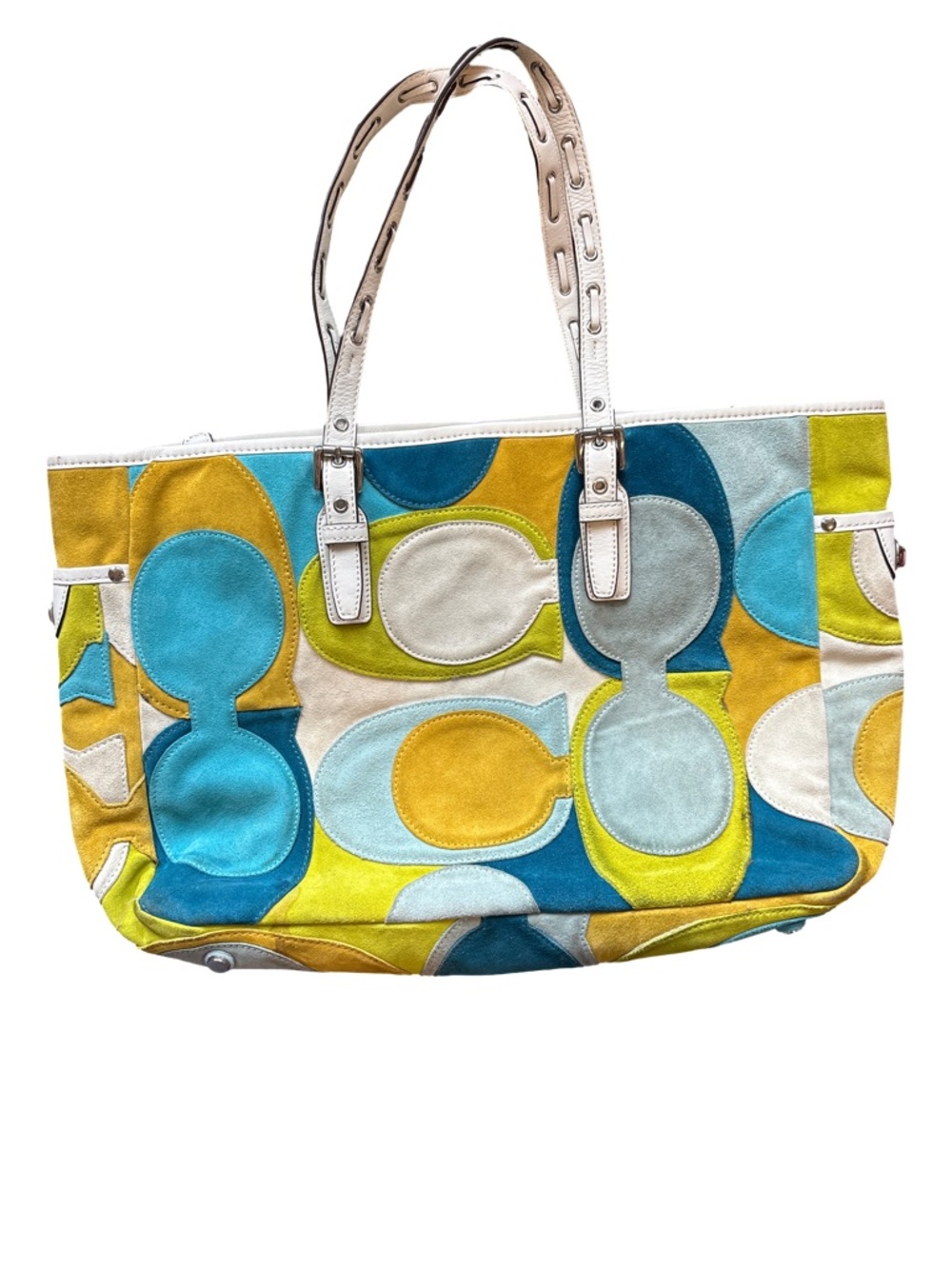 Rare Coach Signature Optic C Gallery Suede Tote